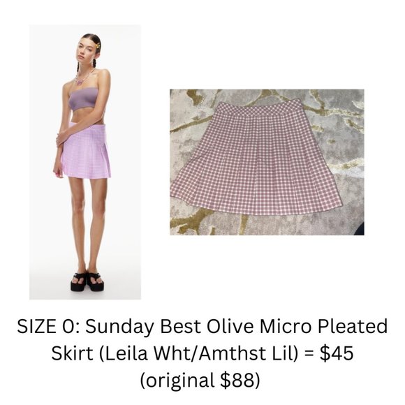 ARITIZA: SIZE 0 Sunday Best Olive Micro Pleated Skirt - Picture 1 of 2